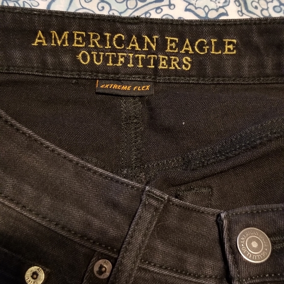 American Eagle Washed-Black Straight Leg Jeans - Picture 5 of 5